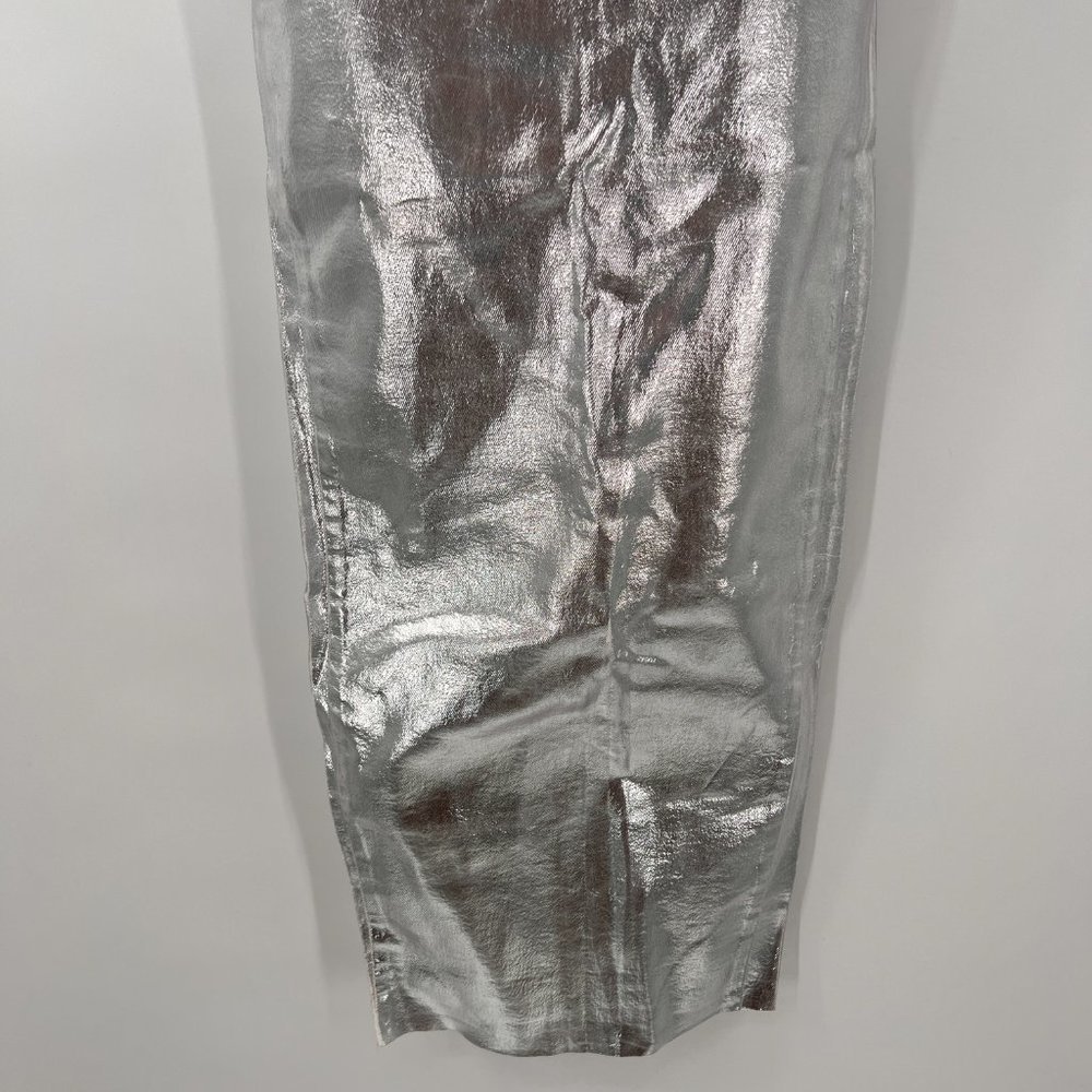 Zara Silver Strapless Midi Dress - Picture 5 of 9